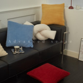 蒙德里安 莫兰迪羊羔绒纯色沙发抱枕客厅轻奢高级感床头靠枕车载