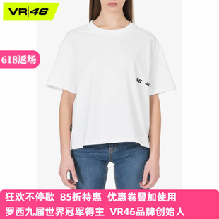 短袖 VR46意大利罗西2025春夏女士白色简约时尚 百搭户外纯色T恤衫