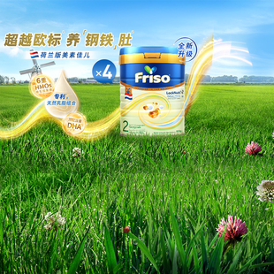 Friso美素佳儿荷兰版 4罐婴儿配方奶粉旗舰店官方进口 白金2段800g