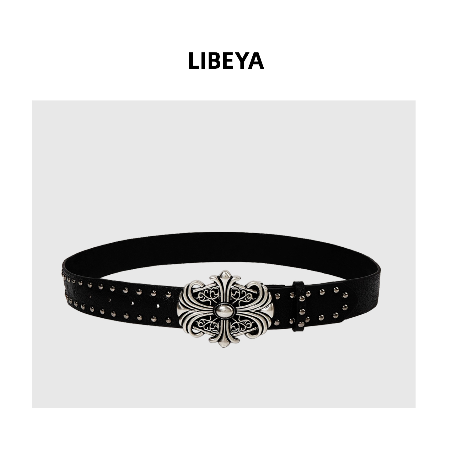 原创复古十字架腰带男女嘻哈朋克风个性铆钉皮带牛仔裤配饰裤腰带