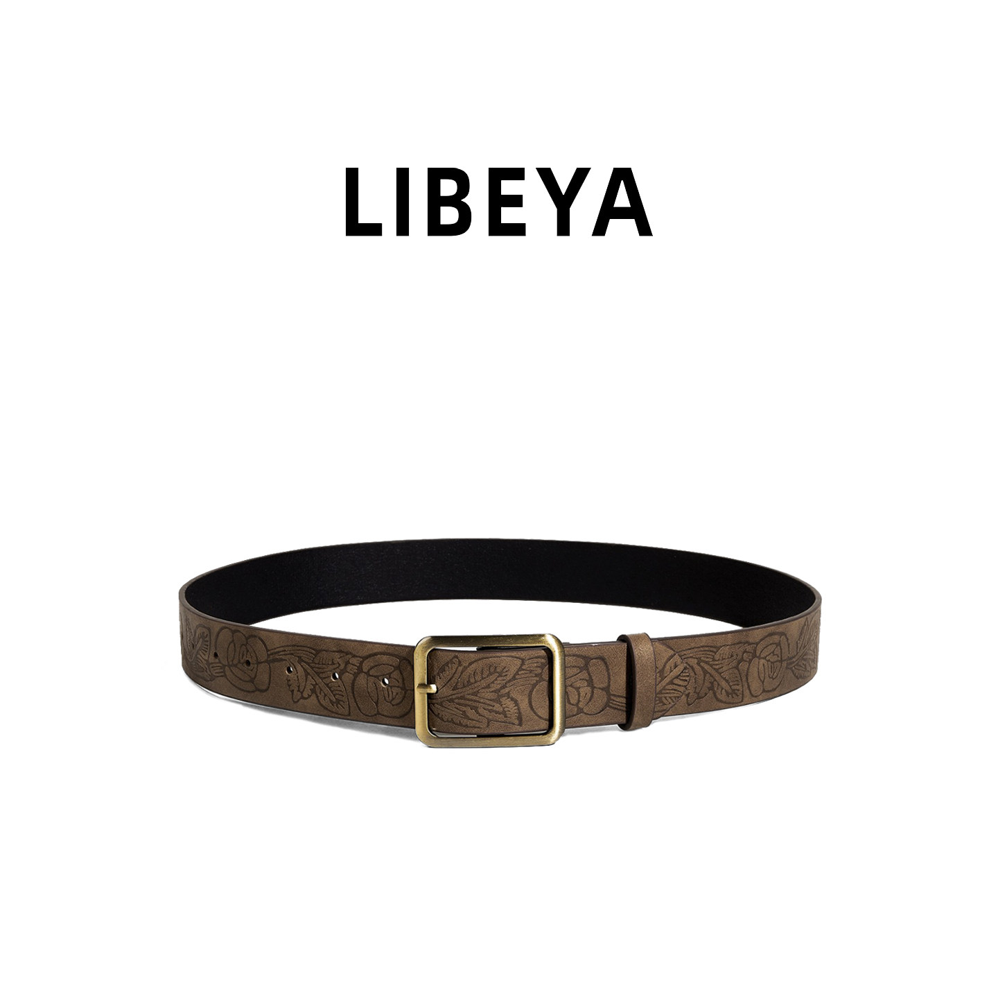 原创美式复古铜色针扣棕色腰带设计感小众美拉德y2k风皮带男女款