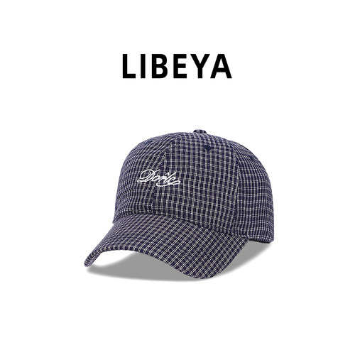LIBEYA格子刺绣显脸小棒球帽