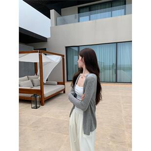 stevens慵懒风针织开衫 外搭羊毛衫 女夏季 中长版 上衣 外套薄款 alex