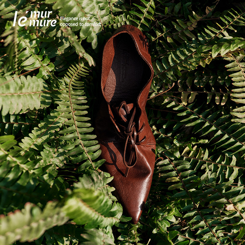 Le' Murmure 硬派贵族 春季新款古典主义水洗马皮德比鞋 尖头皮鞋