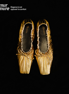 Le' Murmure 春秋季新款蝴蝶结芭蕾舞鞋羊皮单鞋休闲小皮鞋xhbb