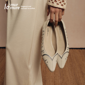 单鞋 小皮鞋 平跟休闲一脚蹬气质尖头法式 Murmure 春秋新款