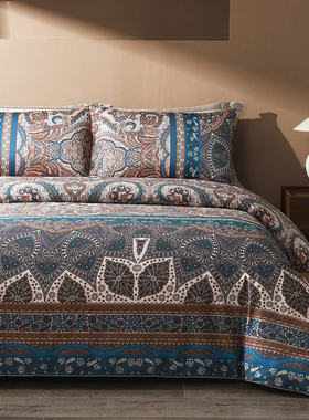 那木母婴A类100支亲肤高级复古全棉四件套纯棉床单被套床上用品