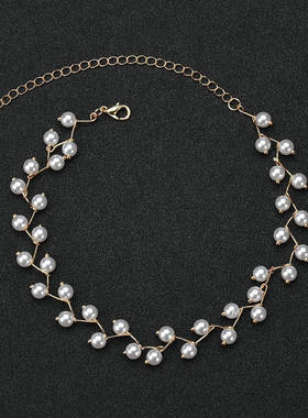 X650韩版气质珍珠锁骨链choker