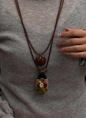 复古新中式民族风项链小众创意纽