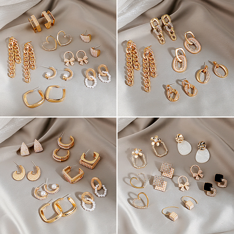 银针爆款热卖简约个性镶钻链条流