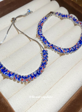 锆石水晶方形拼接手链个性潮流时