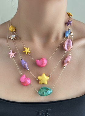 夏日糖果色系多巴胺海边度假风项