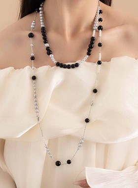 倪妮同款古着高级感颈链长款双层