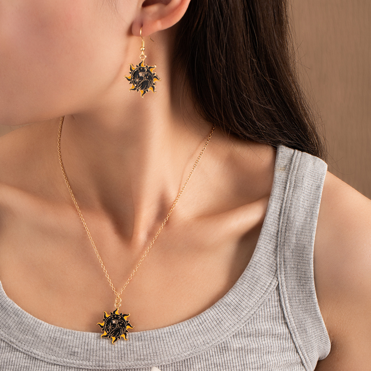 暗黑朋克万圣节耳针女乌鸦月亮太