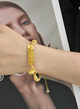 新中式碎银五帝钱葫芦手链国风复