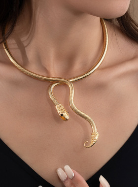 欧美缠绕蛇形夸张设计感个性项圈