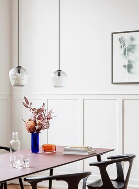 丹麦Tradition北欧灯具Blown现代餐厅吧台床头样板间花纹玻璃吊灯