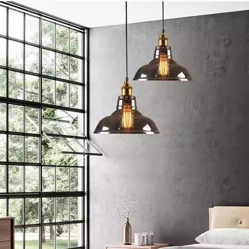 Vintage Pendant Lights Glass Hanging Lamp Loft Luminaire Din
