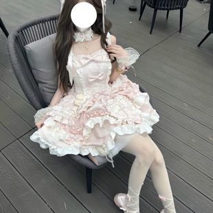 Lolita裙子原創洋裝 lo裙連衣裙公主洛麗塔 jsk掛脖日常款