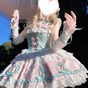 jsk连衣裙蝴蝶结洛丽塔薄荷绿软妹装 洋装 芙蝶恋曲Lolita原创全款