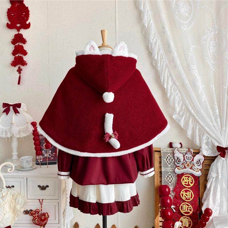新年圣诞跨年红色斗篷加棉加厚毛呢外套jk洛丽塔猫猫斗篷可爱保暖,节庆用品/礼品,圣诞服饰,淘宝优惠券,粉丝福利购,淘宝优惠卷