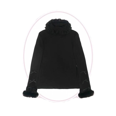 秋冬款lolita内搭长袖德绒加厚保暖上衣柔软亲肤爆款洛丽塔打底衫