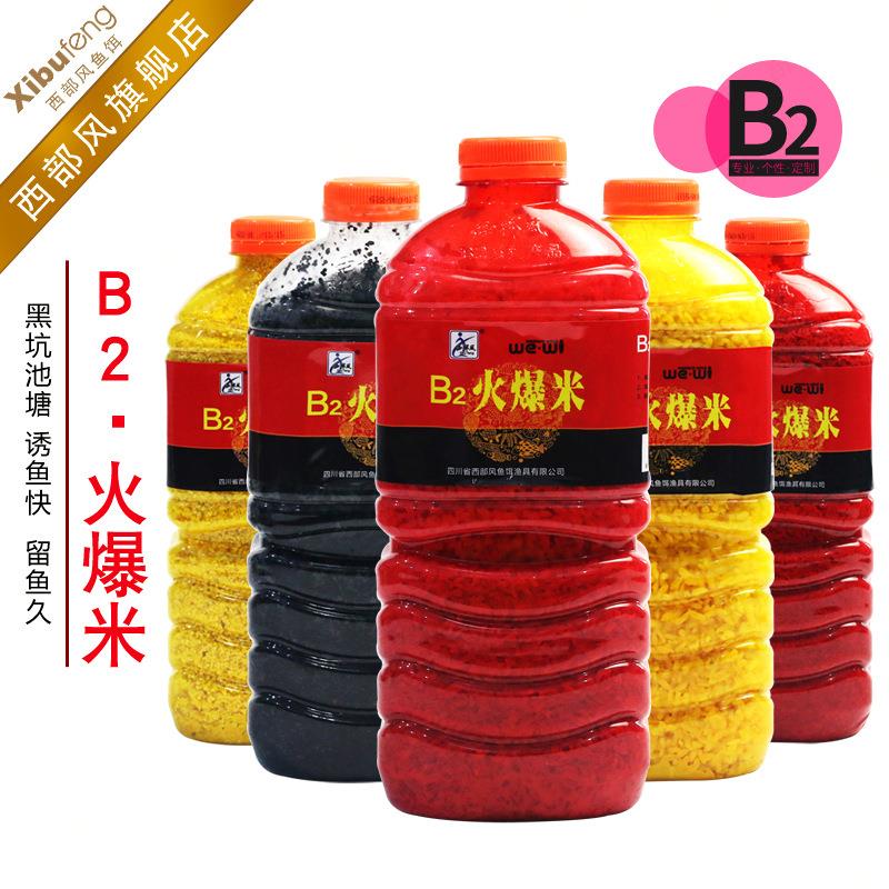 西部风B2火爆米泡酒米打窝料黑坑野钓鲤鱼鲫鱼窝料1000克 32瓶/箱