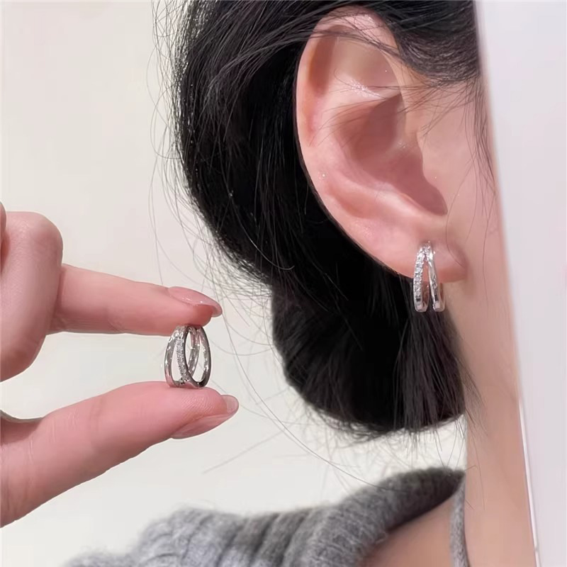 精致锆石耳扣女轻奢小众冷淡风