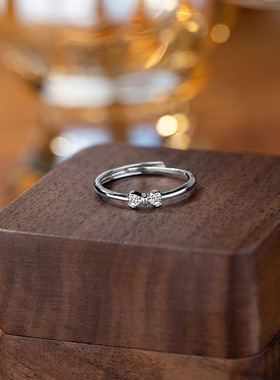 蝴蝶结戒指女2024年新款潮简约轻奢设计感指环Ins冷淡风开口戒