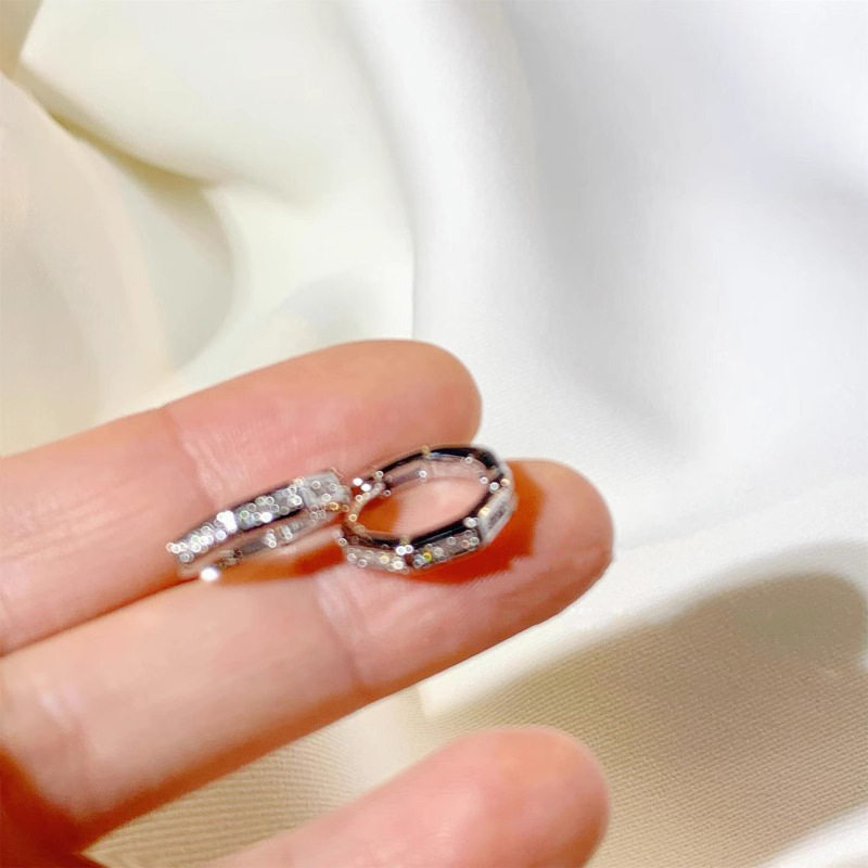 锆石耳扣女轻奢小众设计感六边形