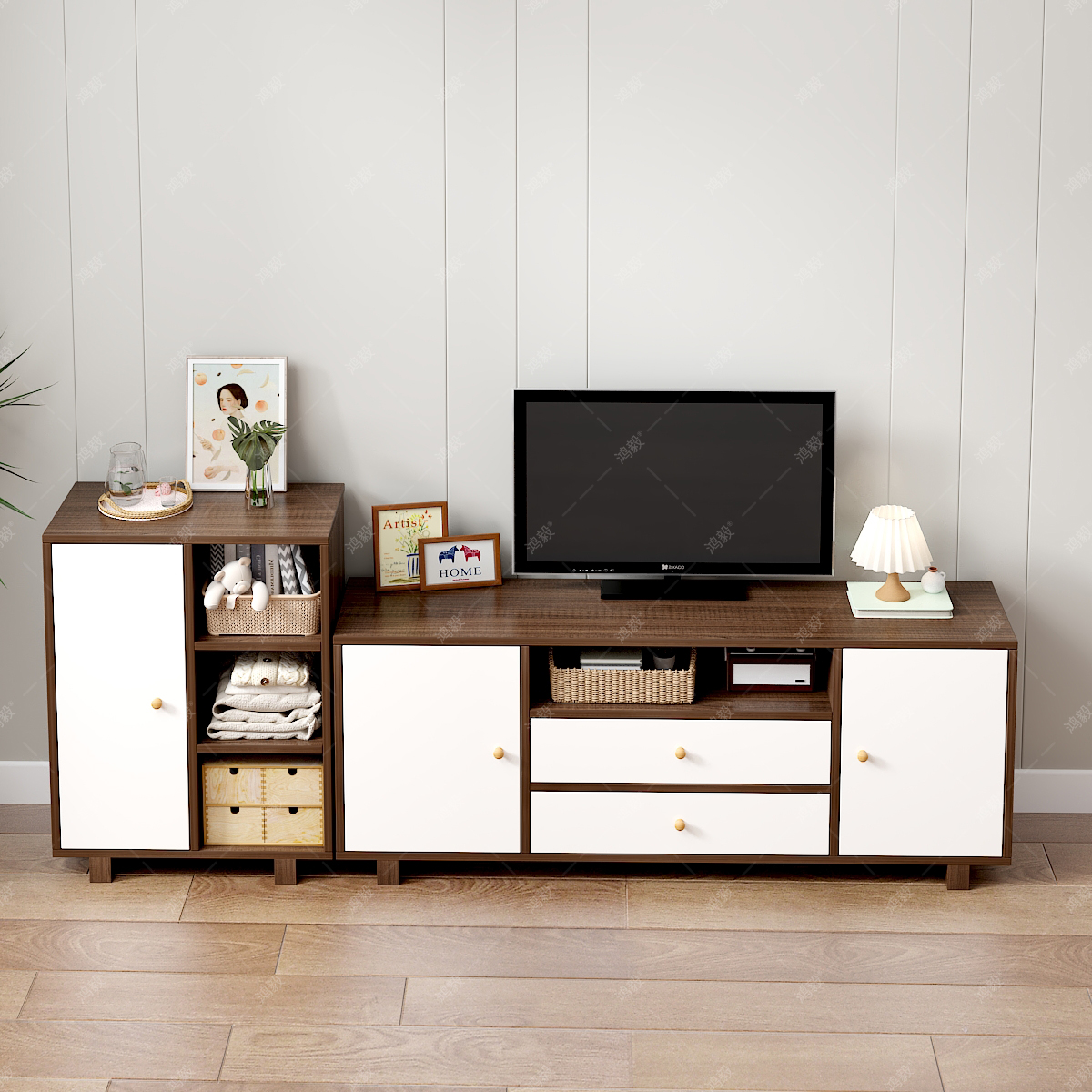 电视柜高款简约现代储物柜子客厅家用小户型卧室落地新款电视机柜