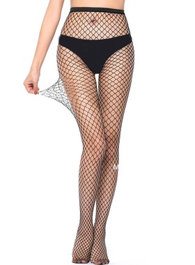 大码黑丝渔网袜女胖mm加肥加大黑色性感镂空开档免脱连裤丝袜子