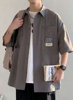 特大码300斤男宽松短袖衬衫