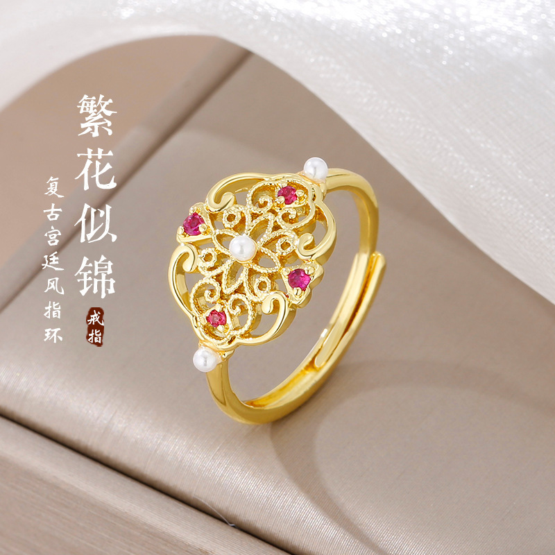 镀S925银新中式戒指轻奢高级感复