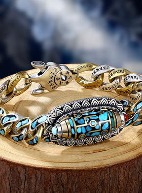 S925银时尚高档天然绿松石手链