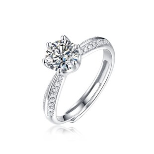 新品新款一克拉半壁江山戒指女潮款高级感情侣戒指气质戒指