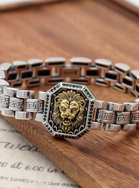 新品新款狮子手表链通勤质感绿钻