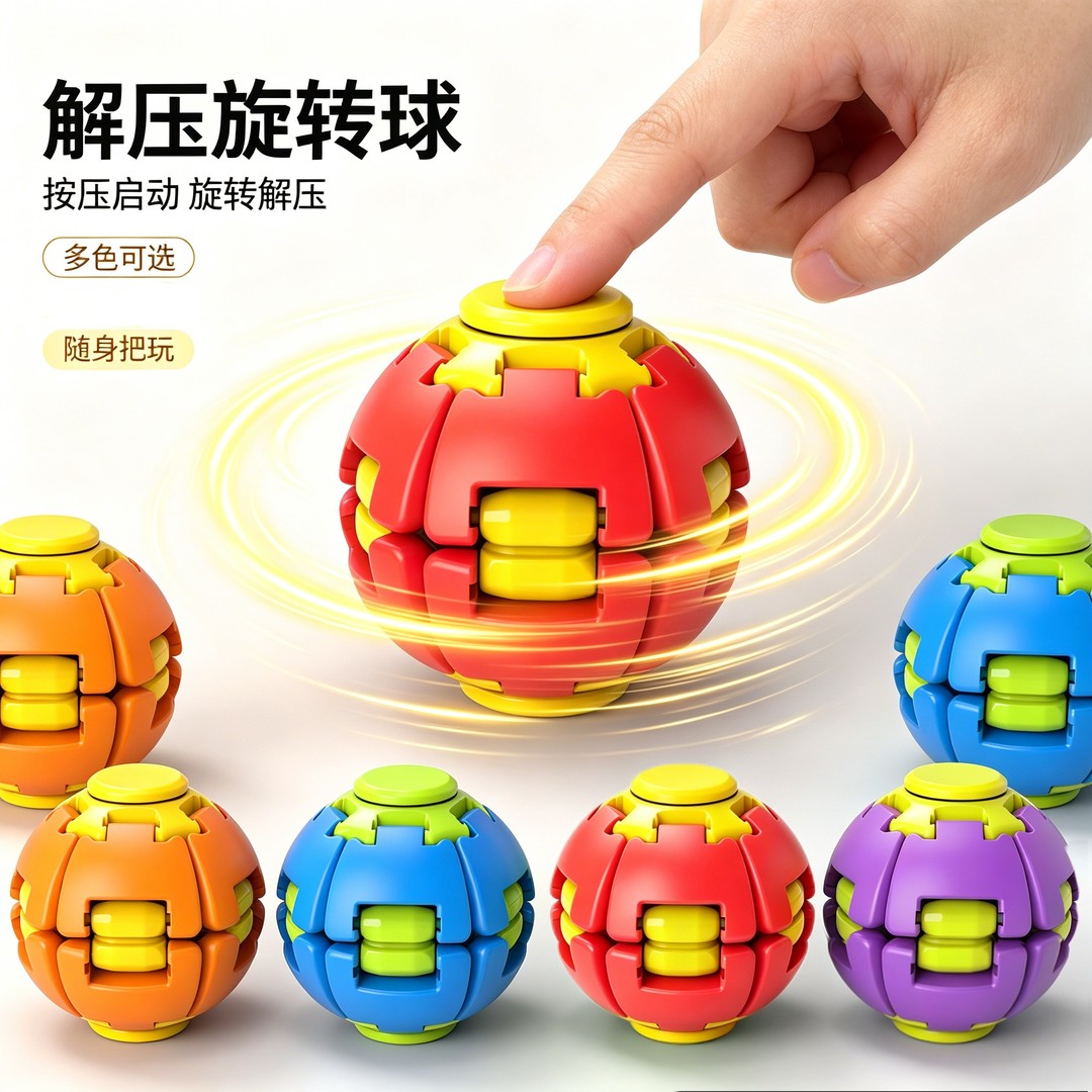 创意按压旋转陀螺解压神器玩具