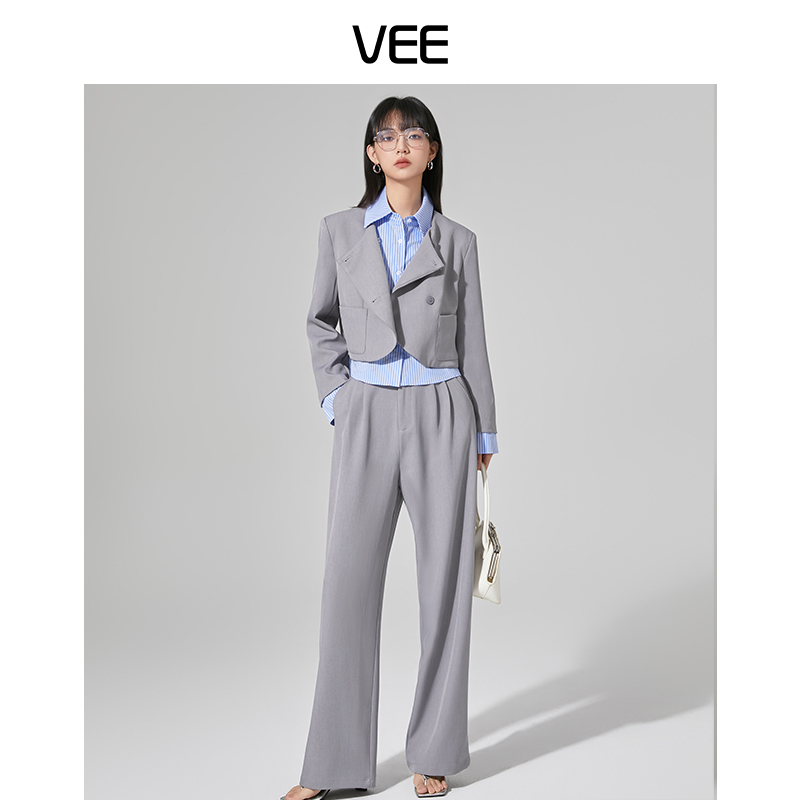 拼接假两件西服外套西服VEE/唯己