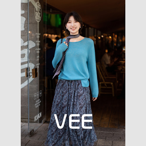 圆领设计感亮片针织衫女打底上衣