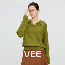 VEE【花海】慵懒减龄针织衫女羊毛兔毛混纺显瘦叠穿打底毛衣上衣