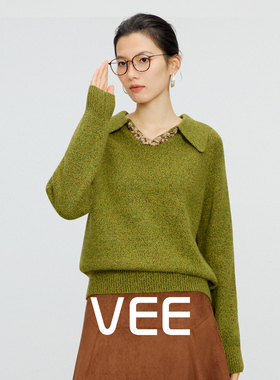 VEE【花海】慵懒减龄针织衫女羊毛兔毛混纺显瘦叠穿打底毛衣上衣