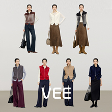 VEE【叠穿计划】轻通勤保暖拉链外套女新款百搭叠穿背心针织马甲