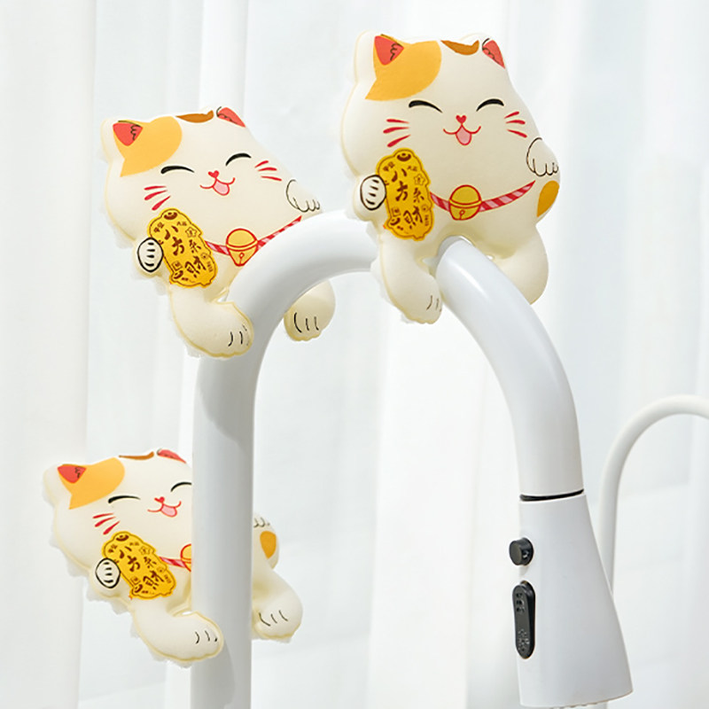 招财猫洗碗海绵擦立式家用厨房强力去污刷锅清洁刷可爱卡通百洁布