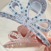 韩国进口水钻蝴蝶结13cm大抓夹 XININ ACC 百搭盘发闪亮发饰