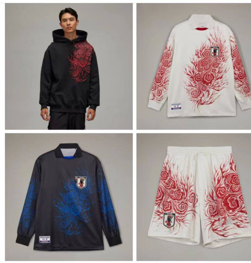 Y32024赛季日本国家队足球服美加墨版长短袖运动火焰版休闲训练服