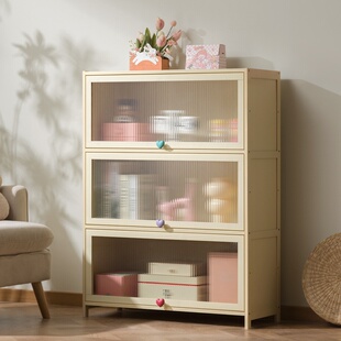 翻盖式收纳柜家用客厅多层零食多巴胺斗柜卧室床头柜置物储物柜子
