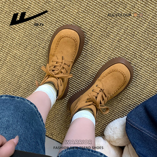 复古厚底鞋秋冬高帮系带英伦风短靴配裙子高级街拍时尚鞋子女