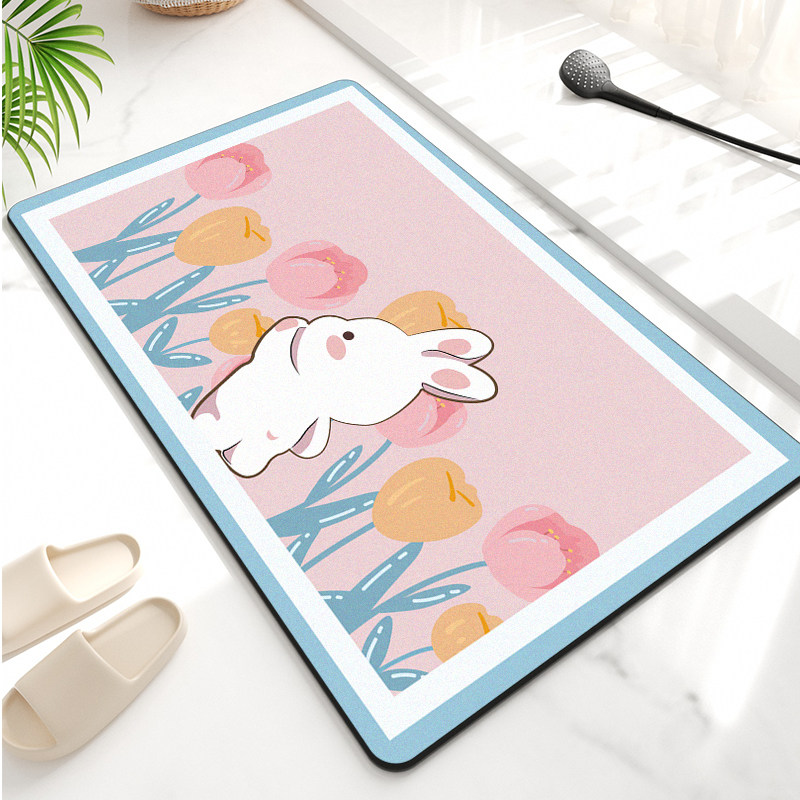 卡通浴室硅藻泥地垫卫生间门口吸水防滑脚垫子厕所洗手间速干地毯
