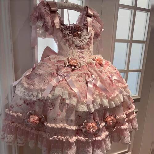 渔老板原创正品Lolita裙玫瑰庄园华丽花嫁只包含拖尾其他小物单买